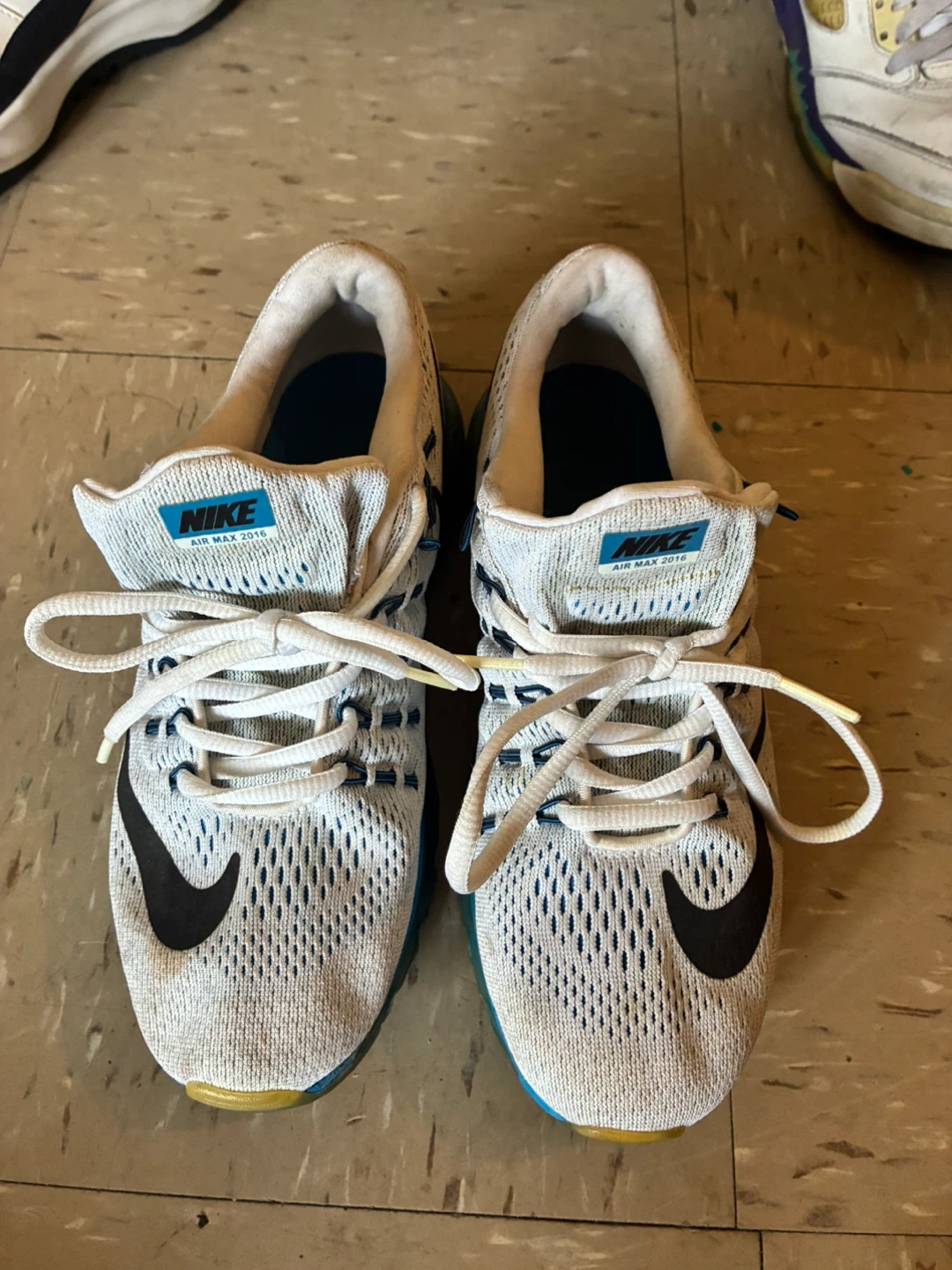 Nike Air Max 2016 Running Shoes White/Blue Size 5.5Y - photo 3