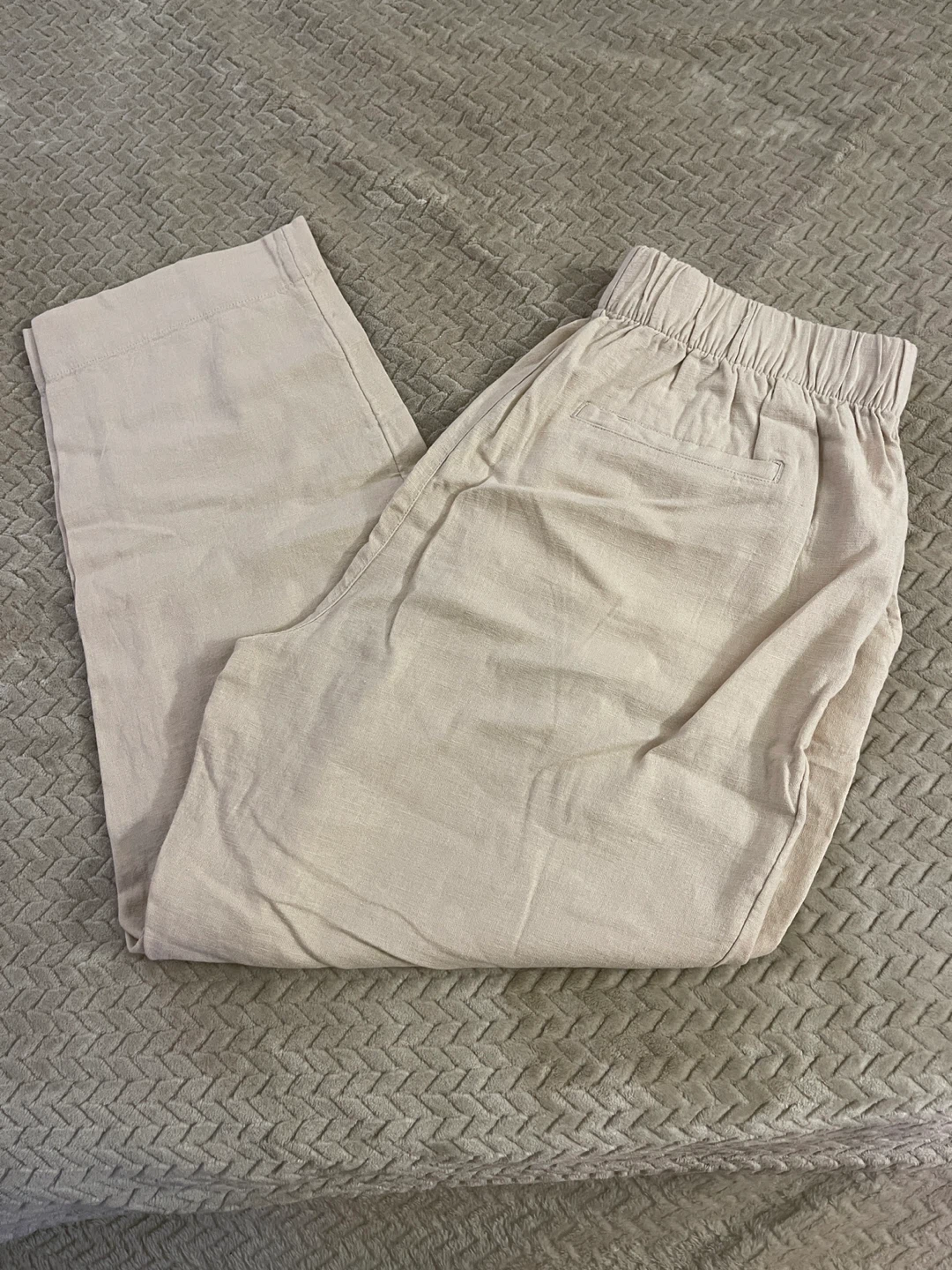 LOFT Outlet Beige Button-Front Cropped Pants Size M - photo 2