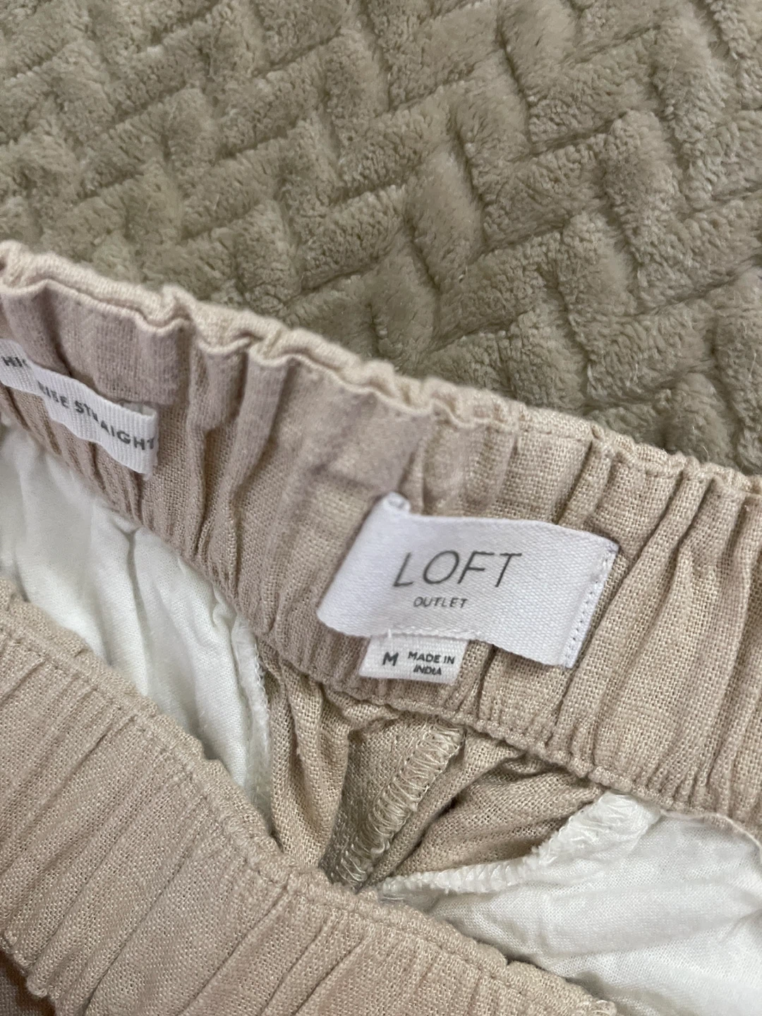 LOFT Outlet Beige Button-Front Cropped Pants Size M - photo 5