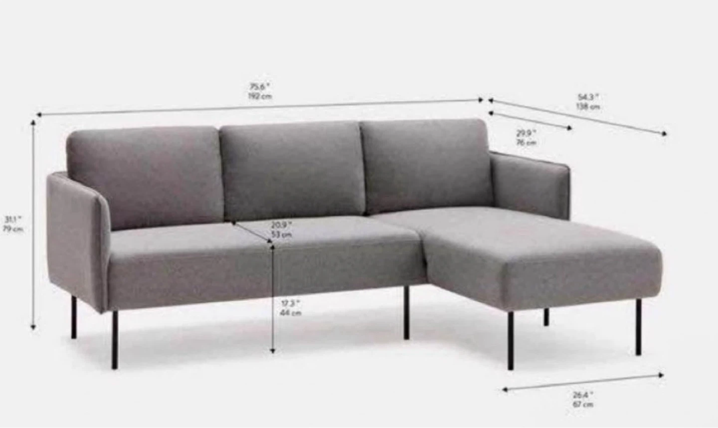 Structube L shape grey couch - photo 2