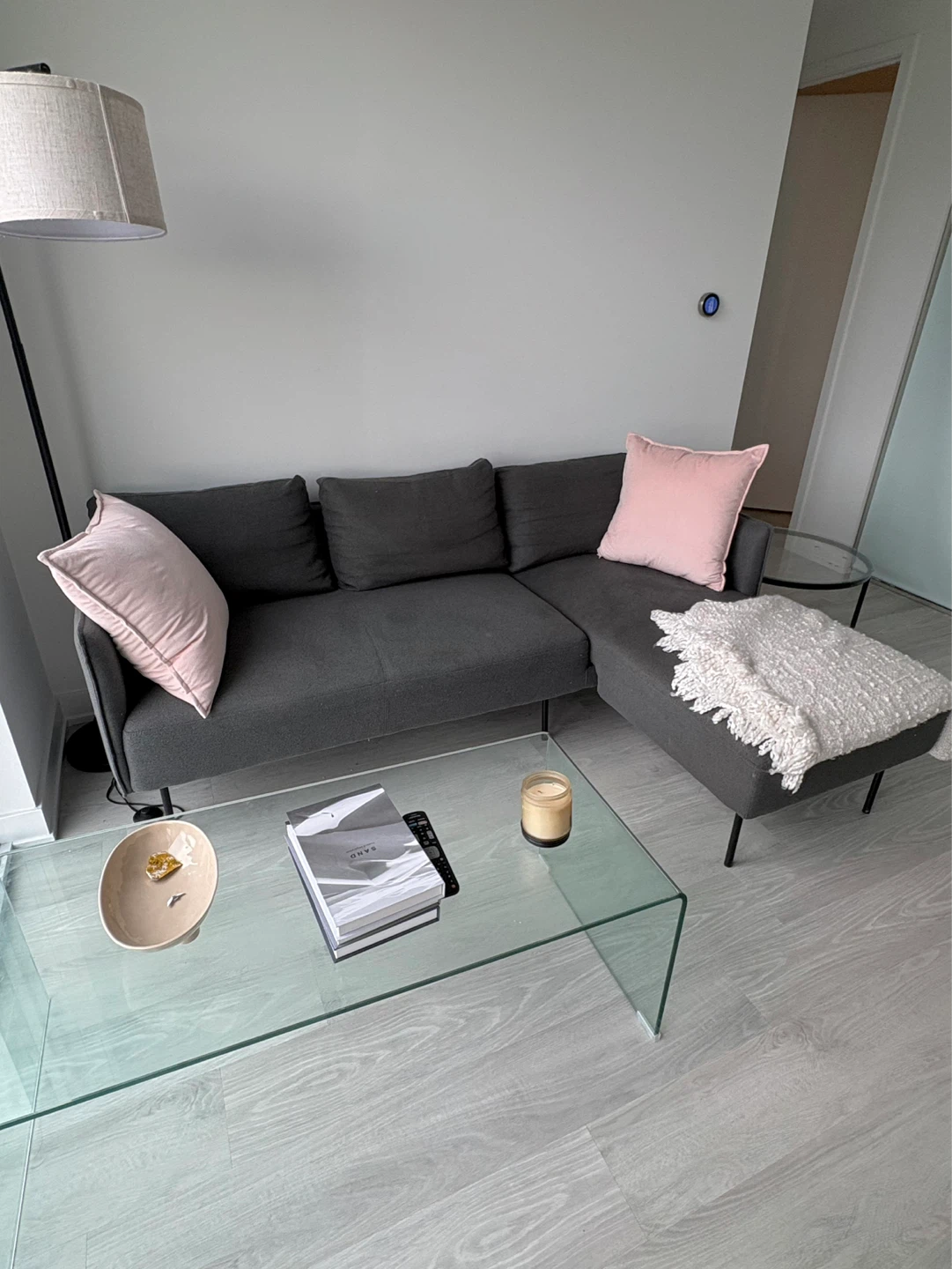 Structube L shape grey couch
