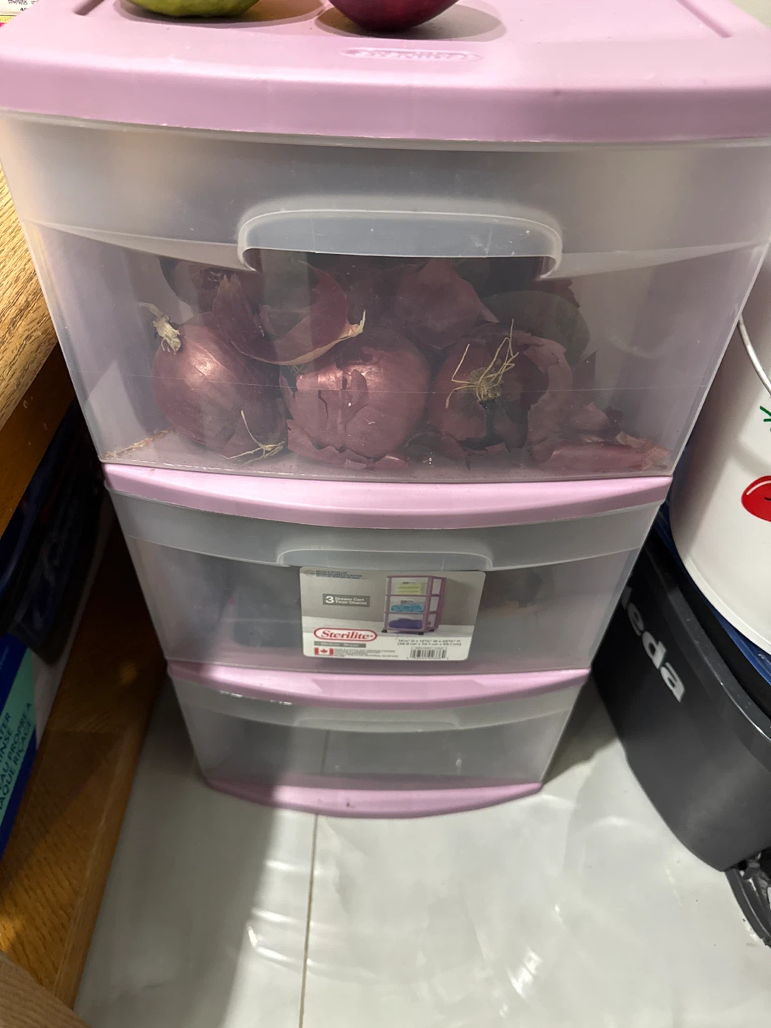 Sterilite 3 Drawer Plastic Organizer Cart