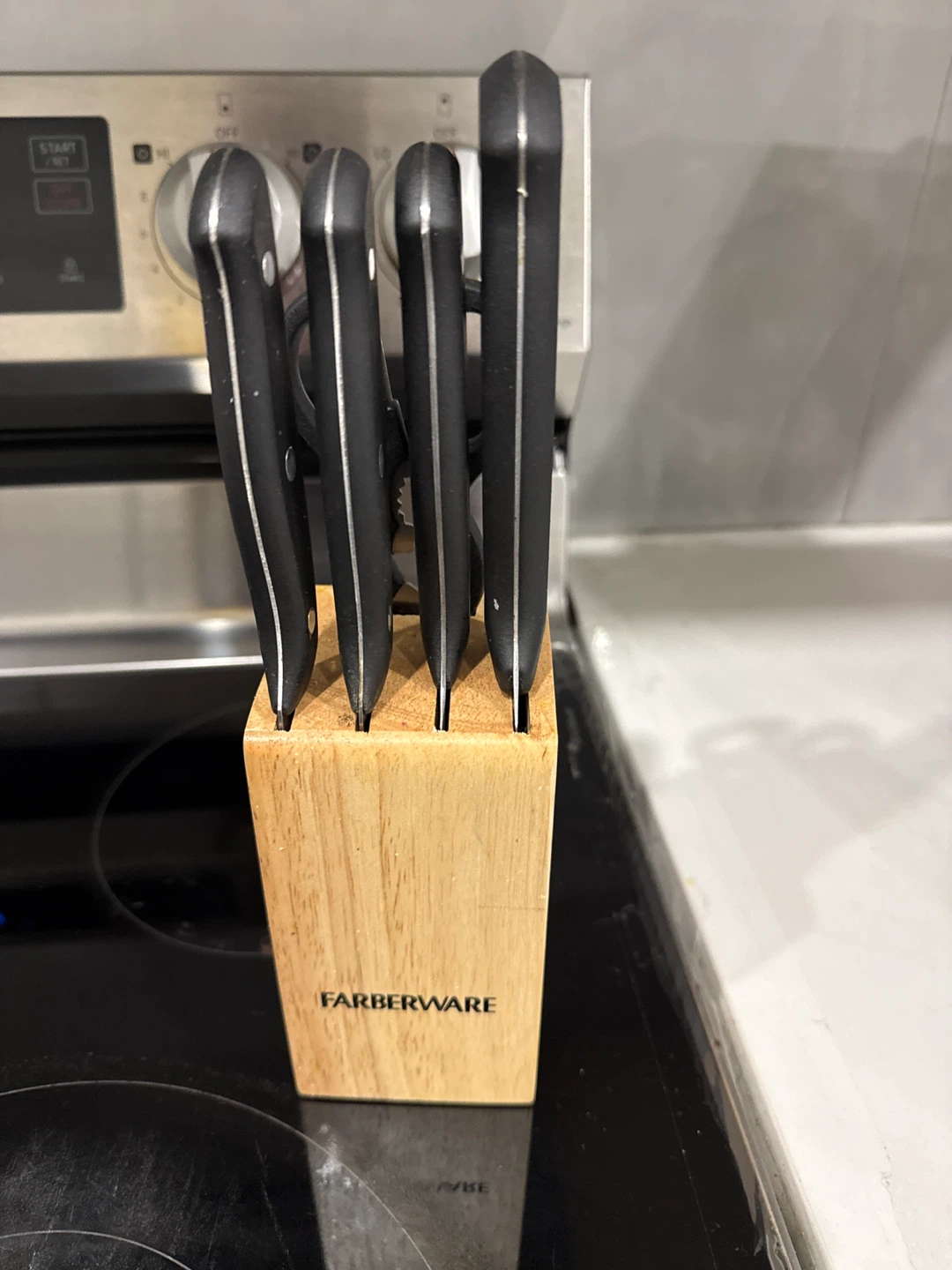 Farberware 5-Piece Knife Set with Wooden Block