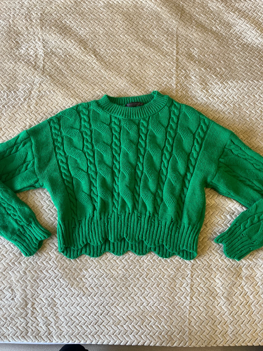 Inner Creations Green Cable Knit Sweater - Size M