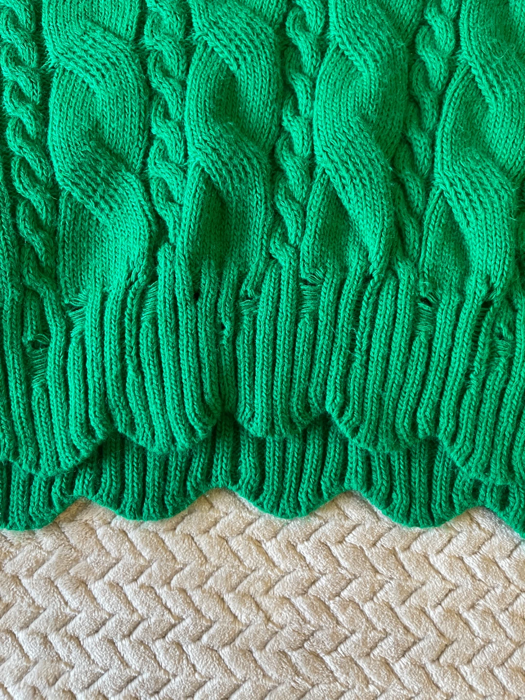 Inner Creations Green Cable Knit Sweater - Size M - photo 3