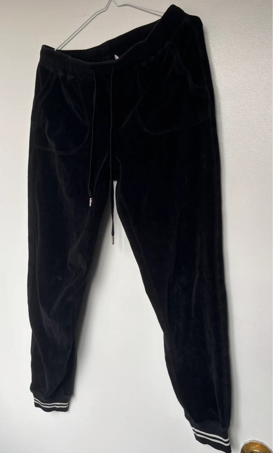 Black Velour Joggers