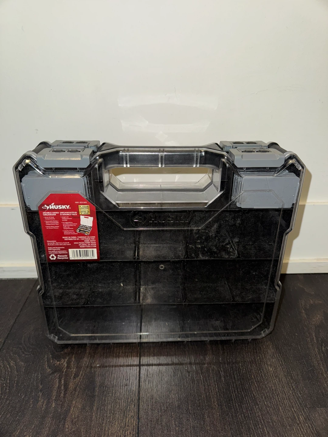 Husky Small Parts Organizer Storage Case with Clear Lid