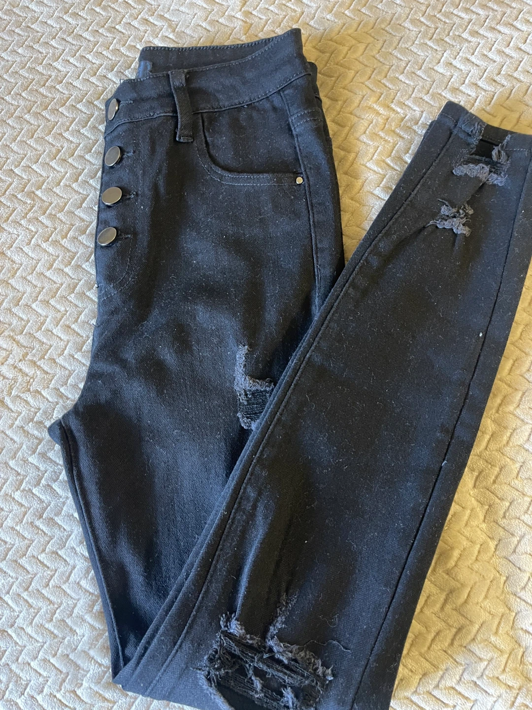 Inner Creations Black Distressed Skinny Jeans - photo 3