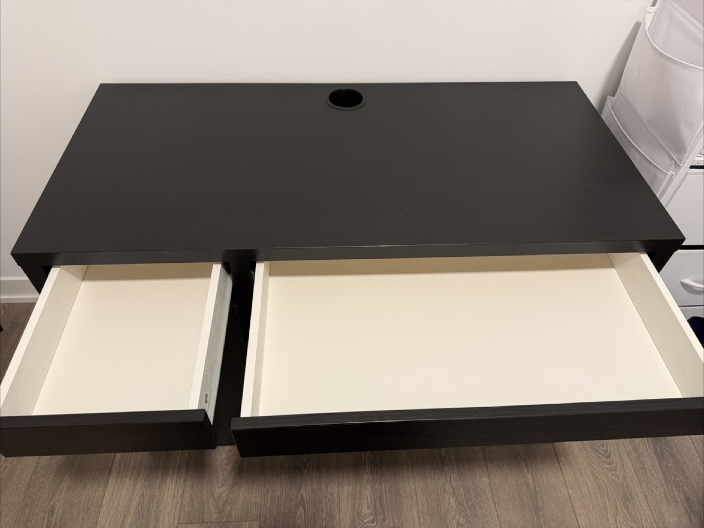 IKEA Micke Black-Brown Desk with Drawers and Cabinet - photo 5