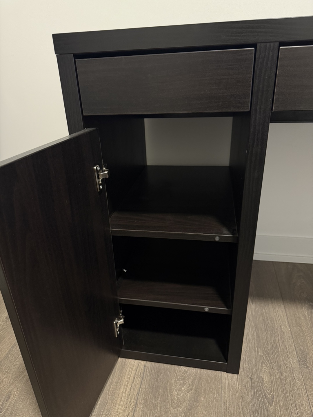 IKEA Micke Black-Brown Desk with Drawers and Cabinet - photo 4