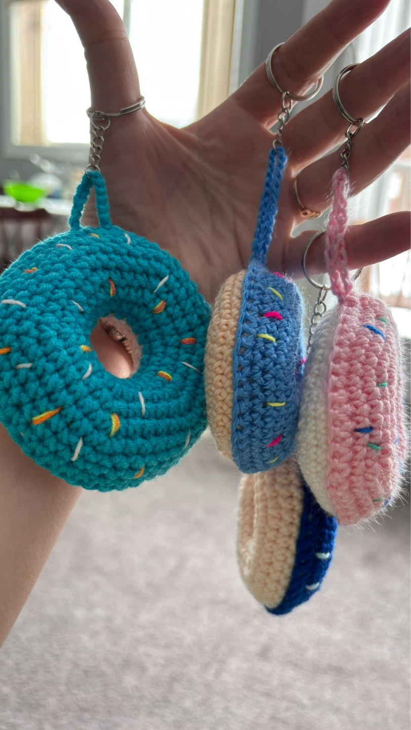 Crocheted Donut Keychains (Set of 5) - photo 2