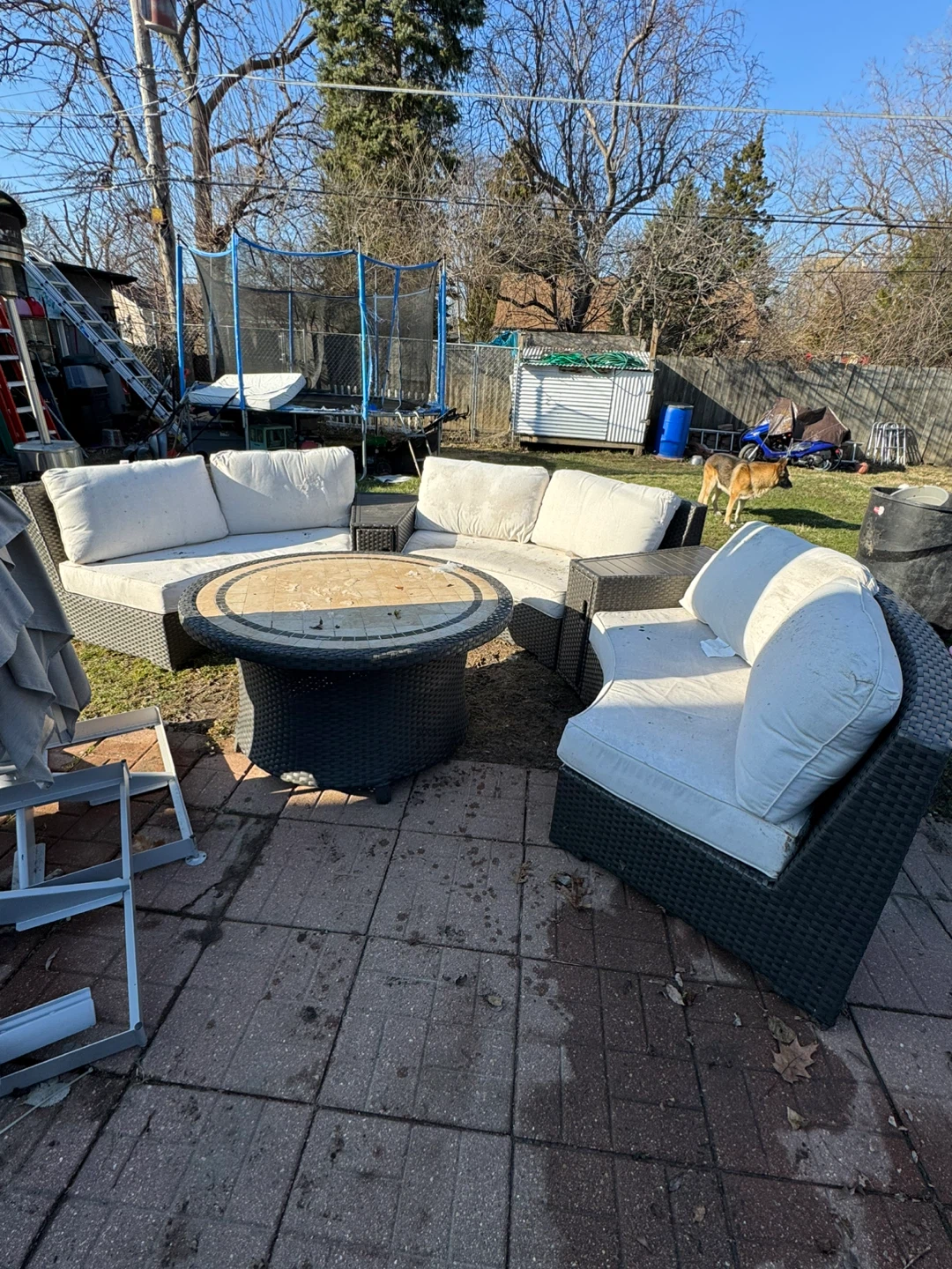 Wicker Outdoor Patio Furniture Set with Fire Pit Table - photo 3