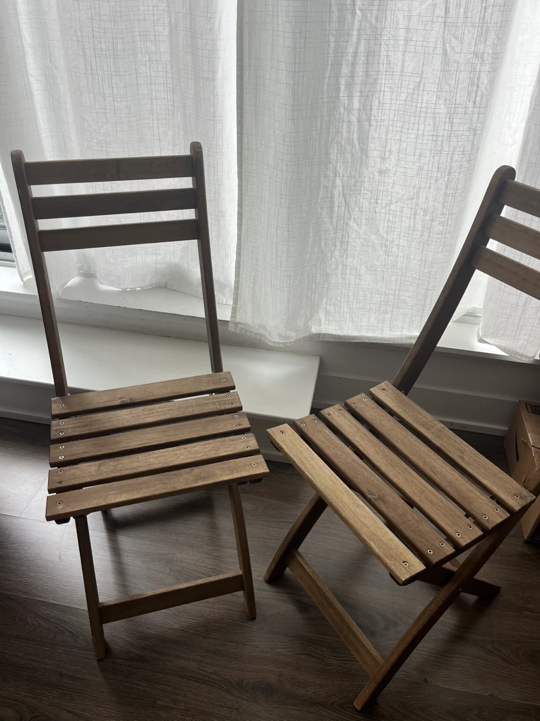 Ikea Wooden Folding Bistro Set - Table and 2 Chairs - photo 3