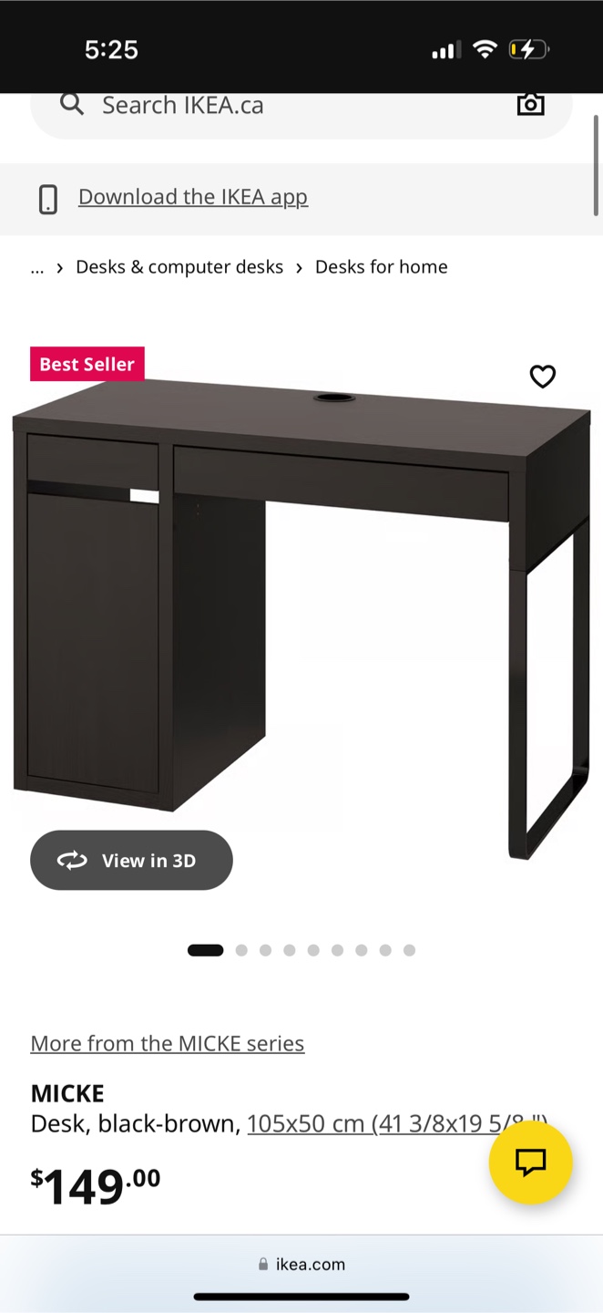 IKEA Micke Black-Brown Desk with Drawers and Cabinet - photo 2