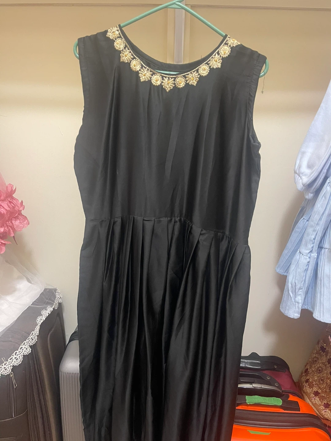Black Embroidered Dress with Jacket Set - photo 3