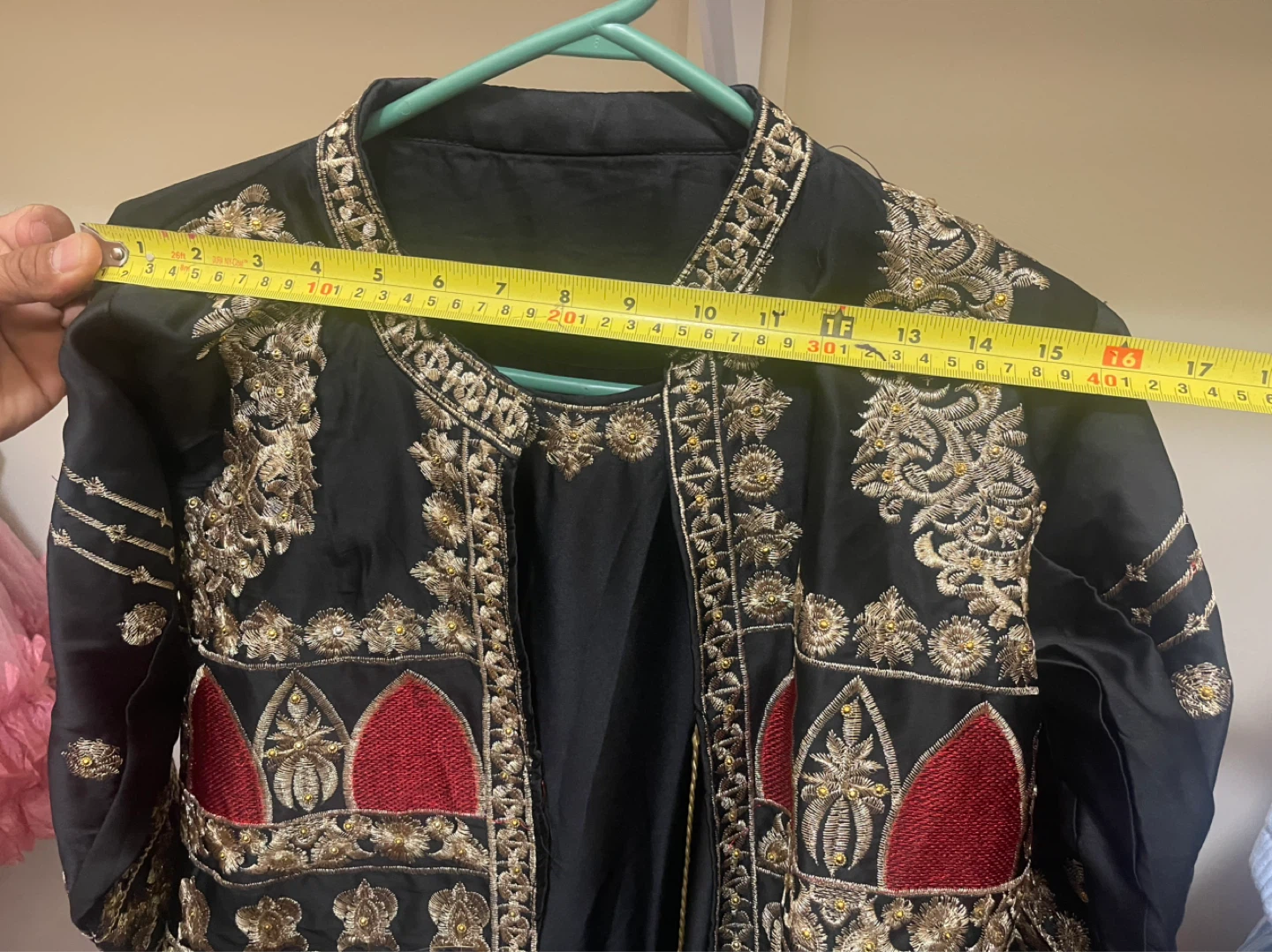 Black Embroidered Dress with Jacket Set