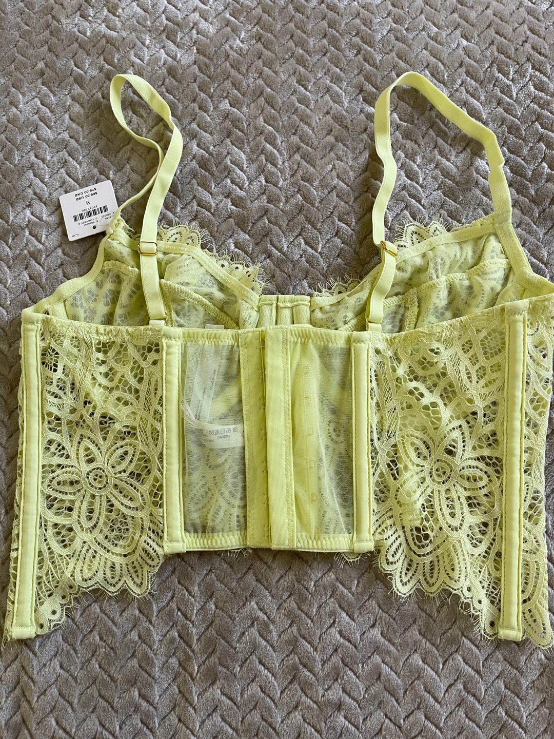 Out From Under Corset Bralette - Lime Green - Size M - photo 3