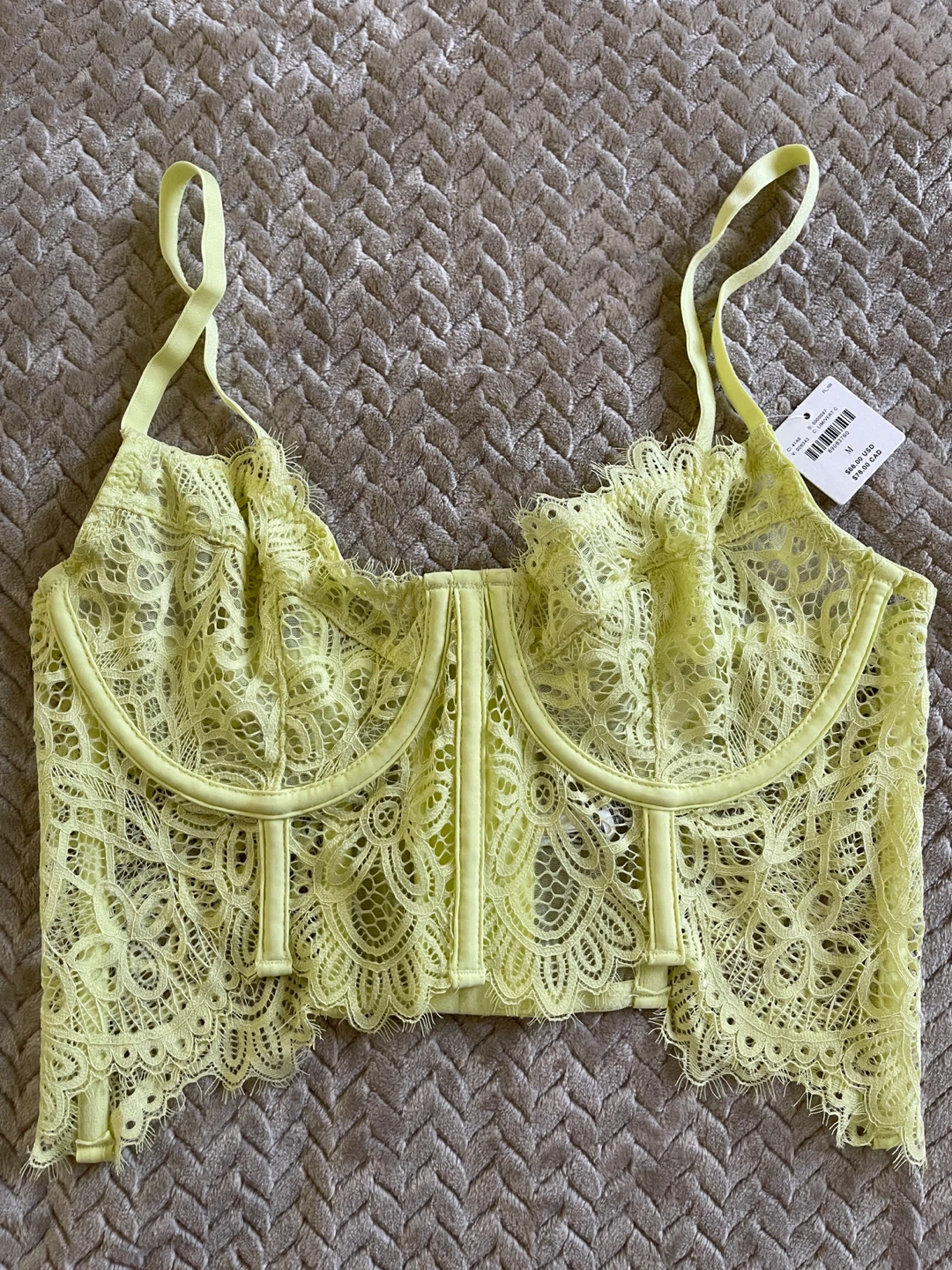 Out From Under Corset Bralette - Lime Green - Size M