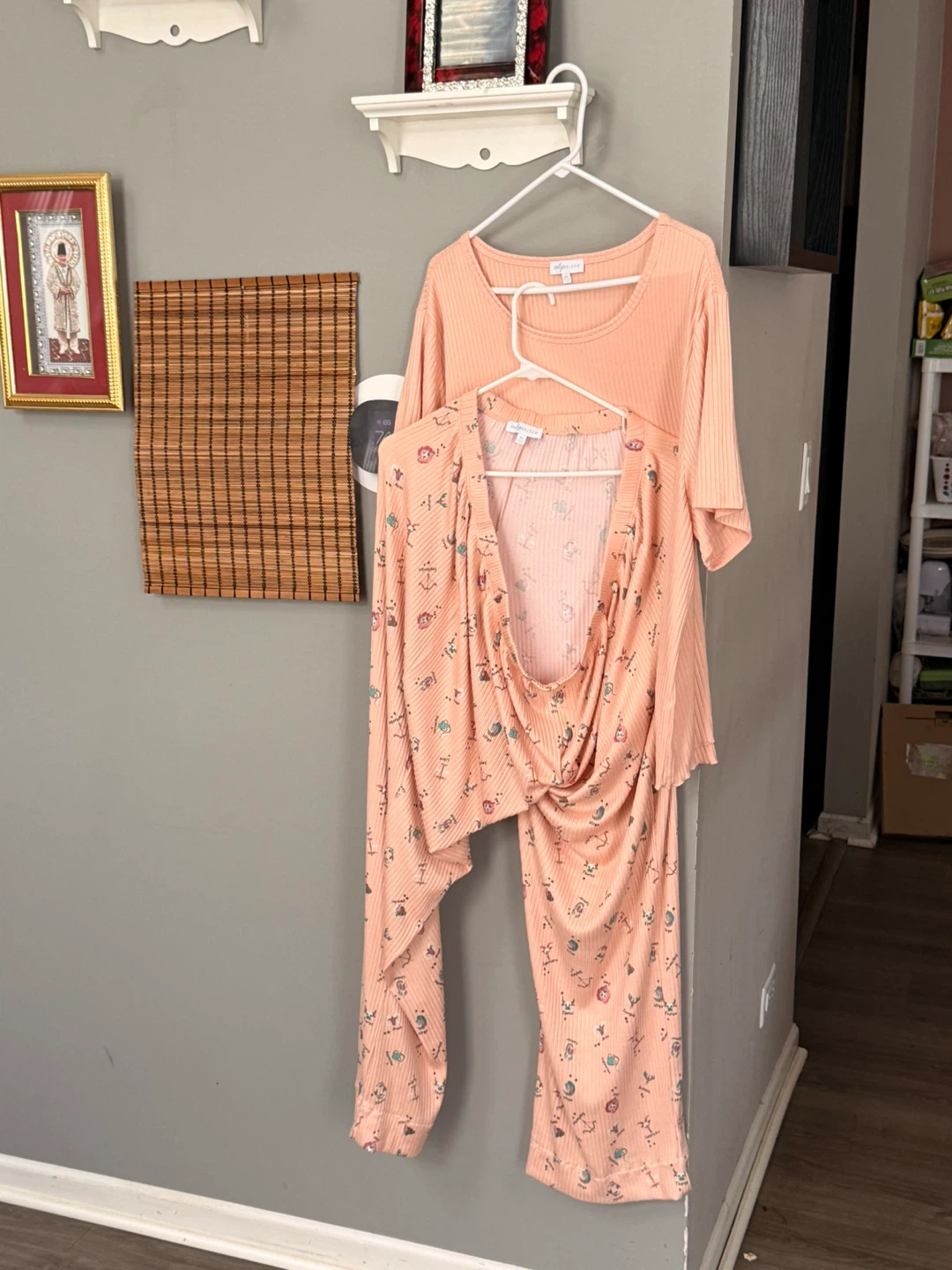 WOMENS Indigo Bloom 3X Pajama Set Elastic Band Bottoms