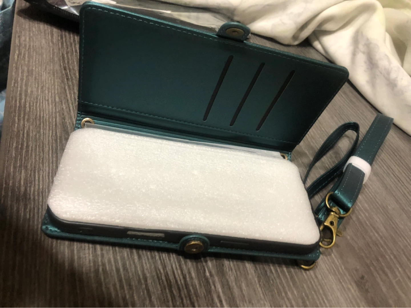 New-Caseme Teal Wallet Phone Case with Card Slots and Zipper - photo 4