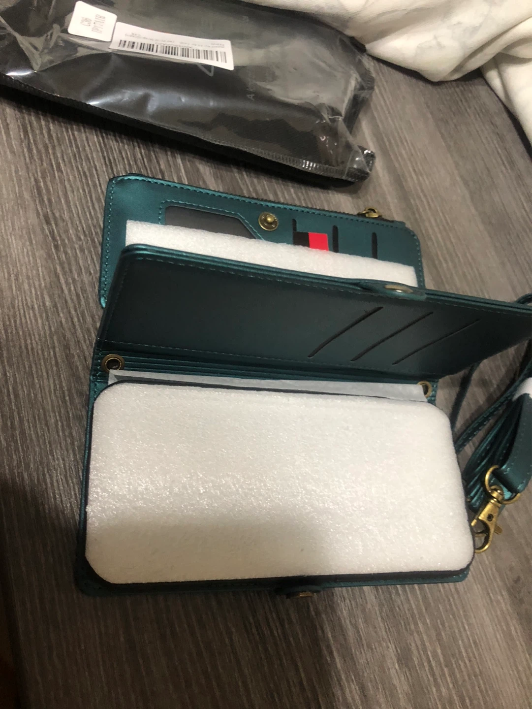 New-Caseme Teal Wallet Phone Case with Card Slots and Zipper - photo 5