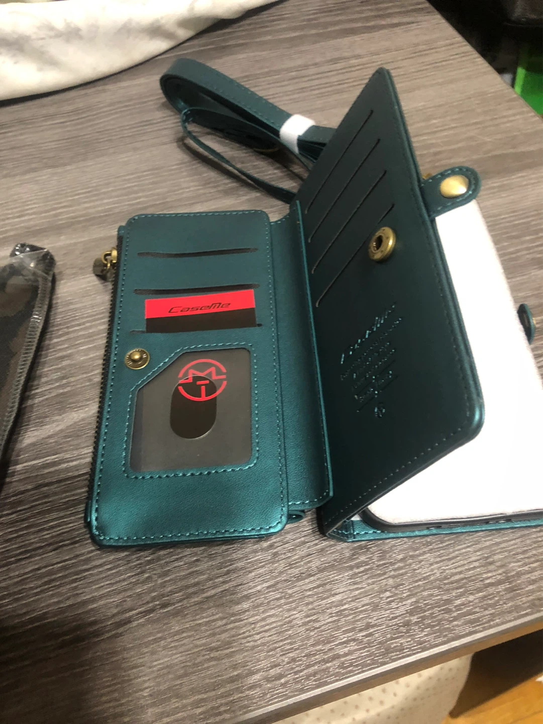 New-Caseme Teal Wallet Phone Case with Card Slots and Zipper - photo 2