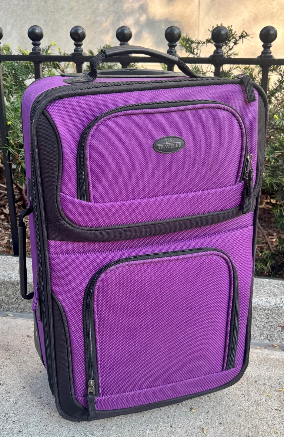U.S. Traveler Purple Carry On Rolling Suitcase