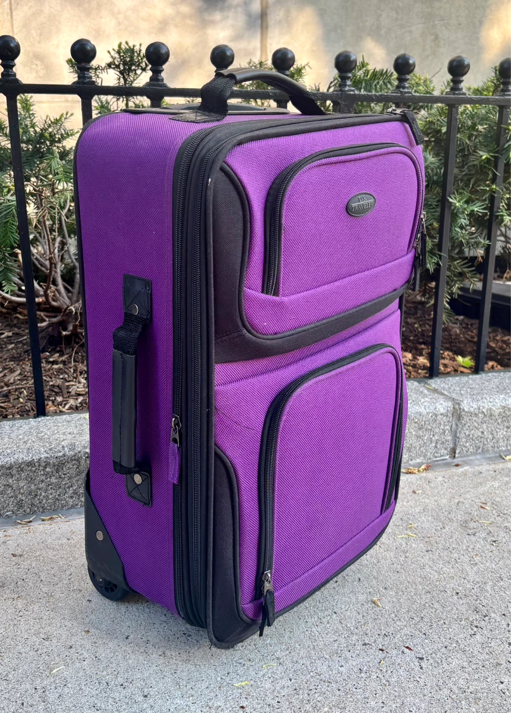 U.S. Traveler Purple Carry On Rolling Suitcase - photo 2
