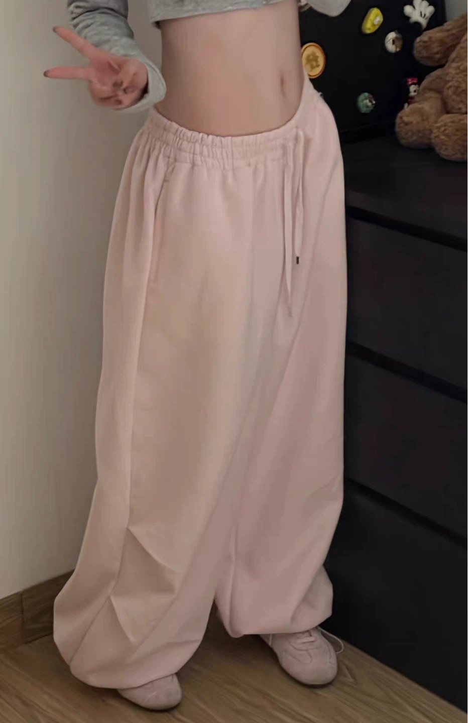 (Medium) BRAND NEW Pink Baggy Sweatpants / Korean hiphop style - photo 2