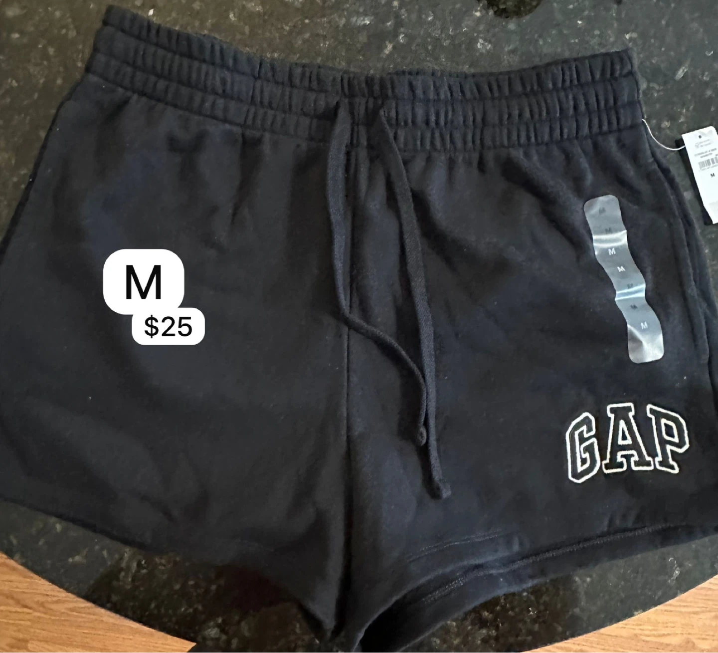 GAP Black Logo Sweat Shorts Size M