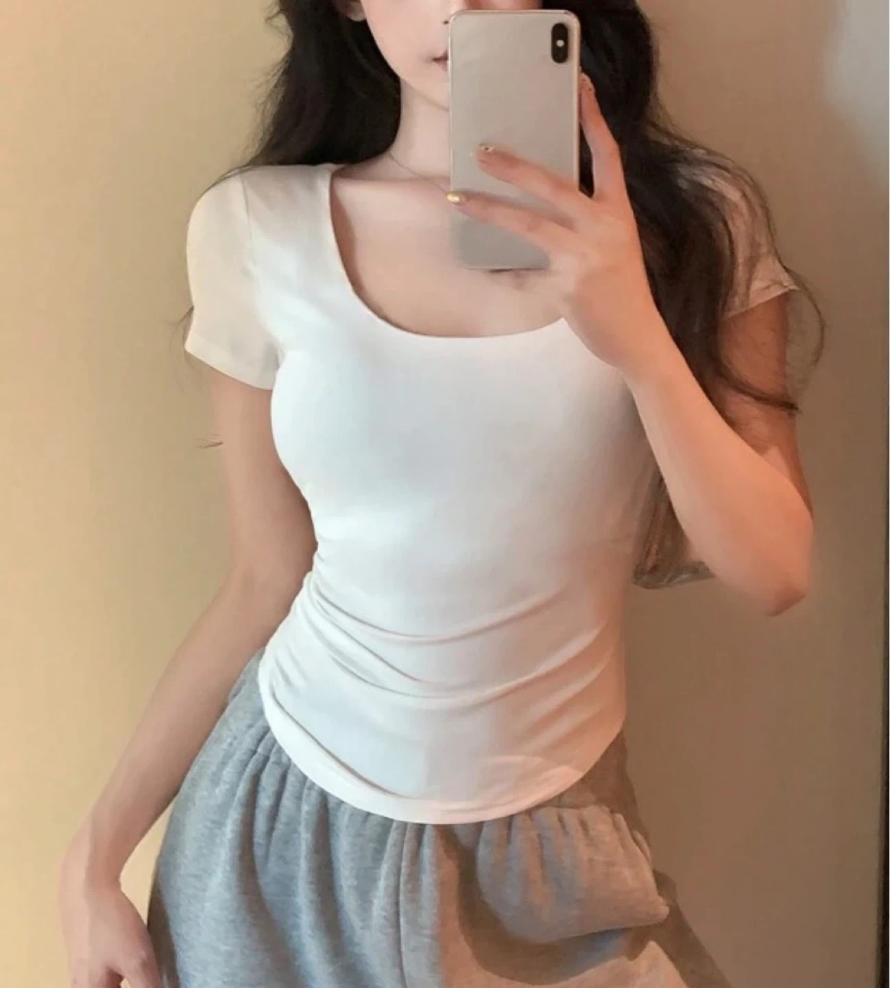 XXS White Scoop Neck T-Shirt - photo 2