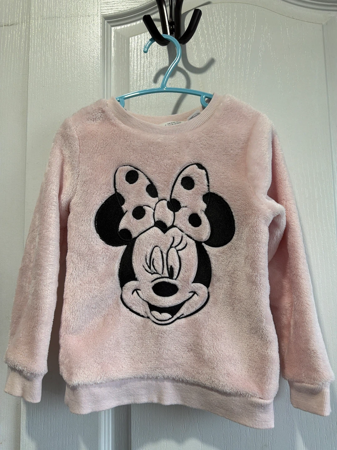 Pink Minnie Mouse Faux Fur Sweater