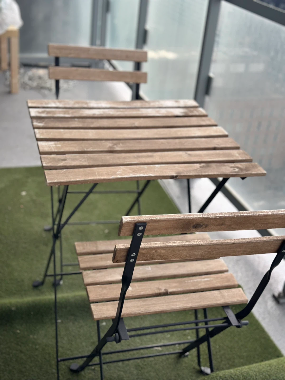 IkeaWooden and Metal Bistro Set