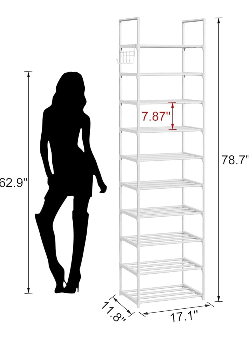 10-Tier White Shoe Rack Organizer - photo 2