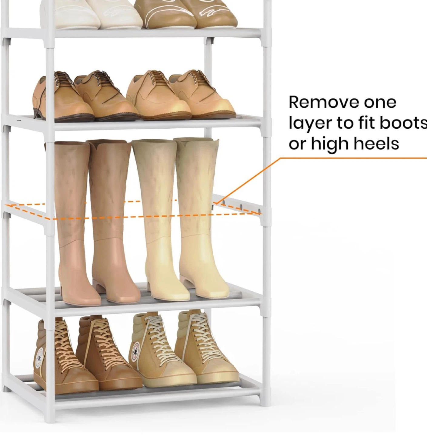 10-Tier White Shoe Rack Organizer - photo 3