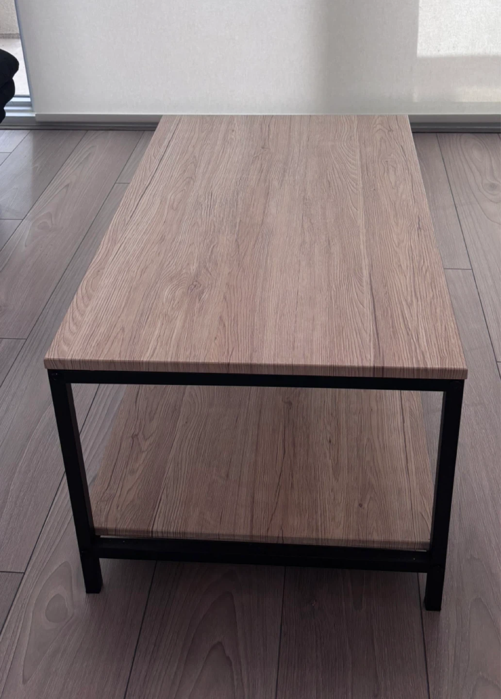 Light Oak Coffee Table with Shelf - photo 2