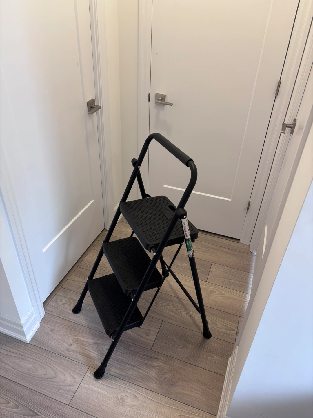 Black 3-Step Folding Step Stool - photo 2
