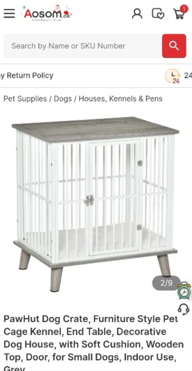 PawHut Dog Crate Furniture Style Pet Kennel - photo 2