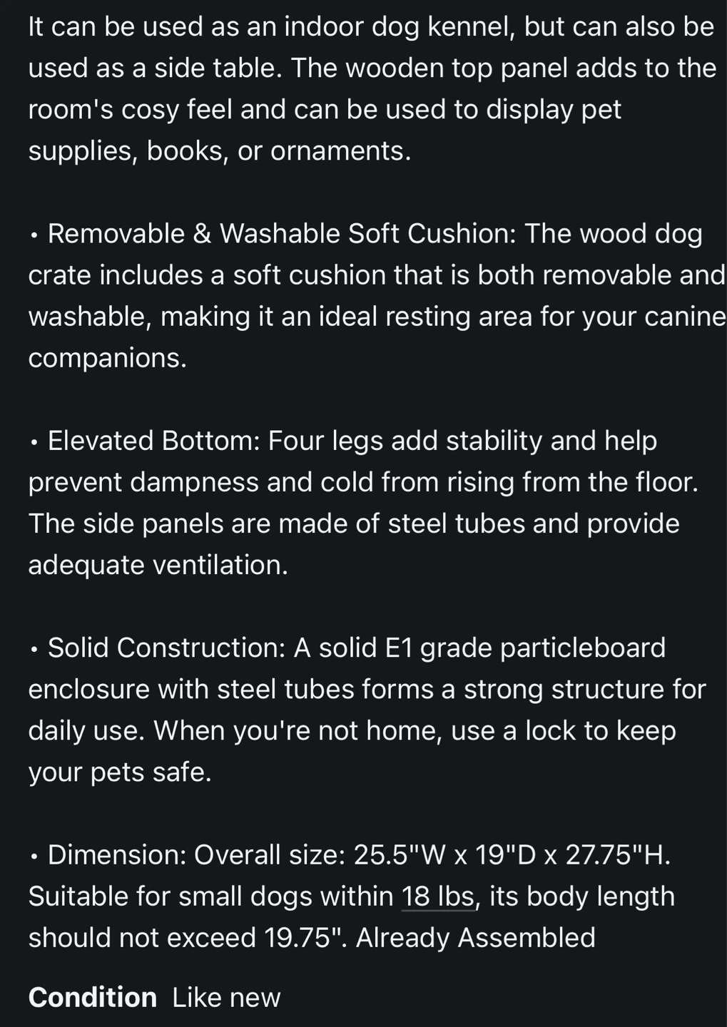 PawHut Dog Crate Furniture Style Pet Kennel - photo 4