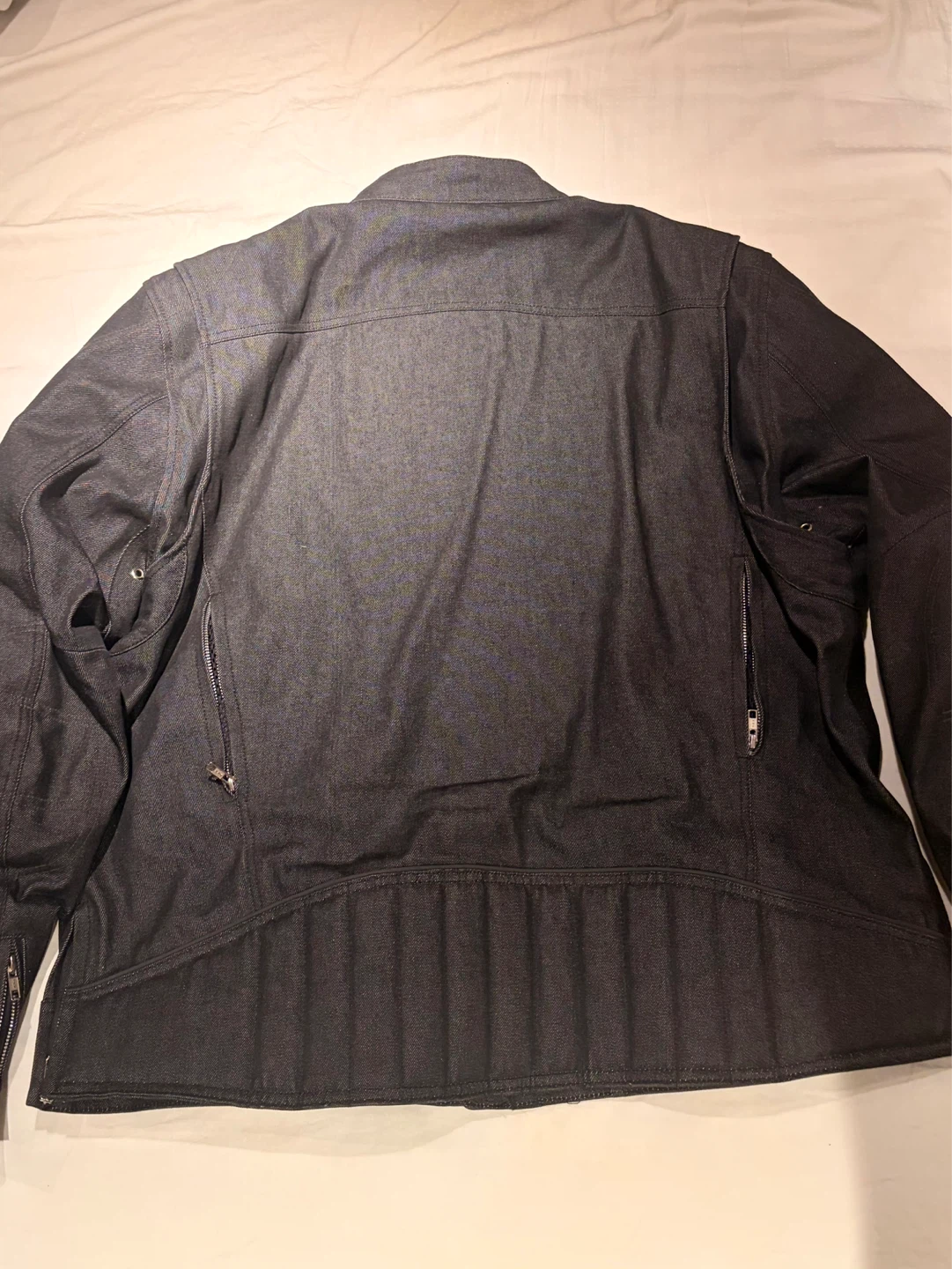 Men's Dark Wash Denim Motorcycle Jacket size 3xl - photo 4