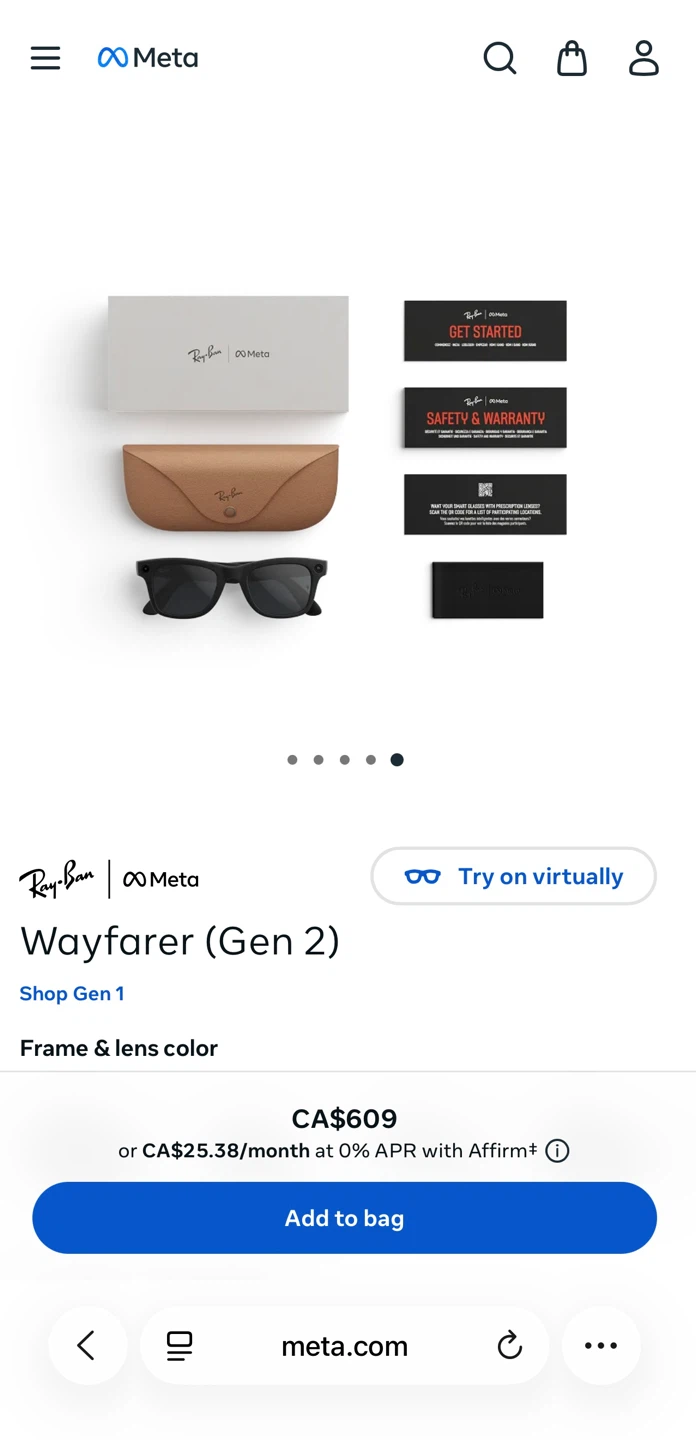 Ray-Ban Meta Wayfarer (Gen 2) Smart Glasses - Matte Black - photo 4
