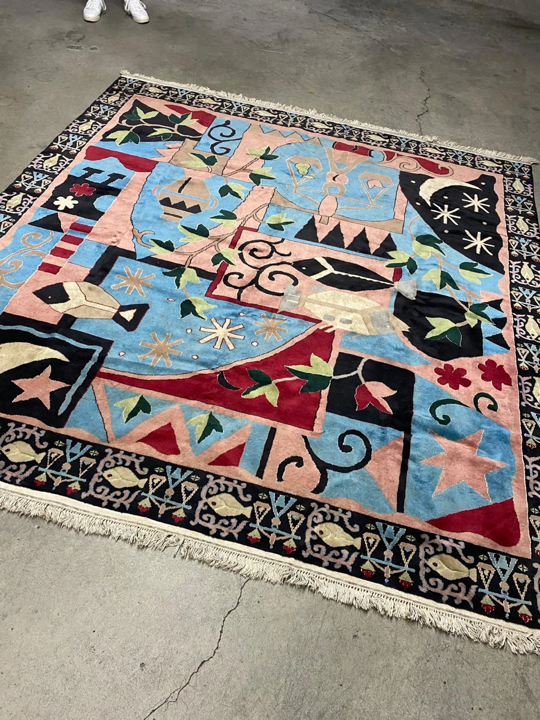 Luxury Handwoven Wool & Silk Rug – 7x7.5 ft