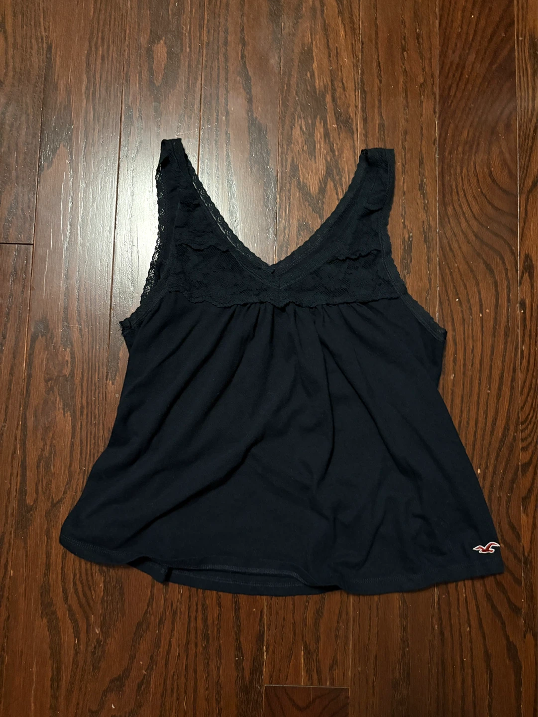 Vintage Hollister black Lace Trim Tank Top - Size S