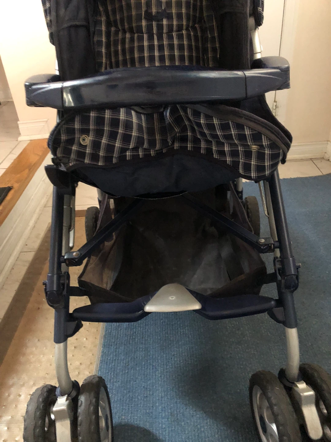 Blue Plaid Stroller