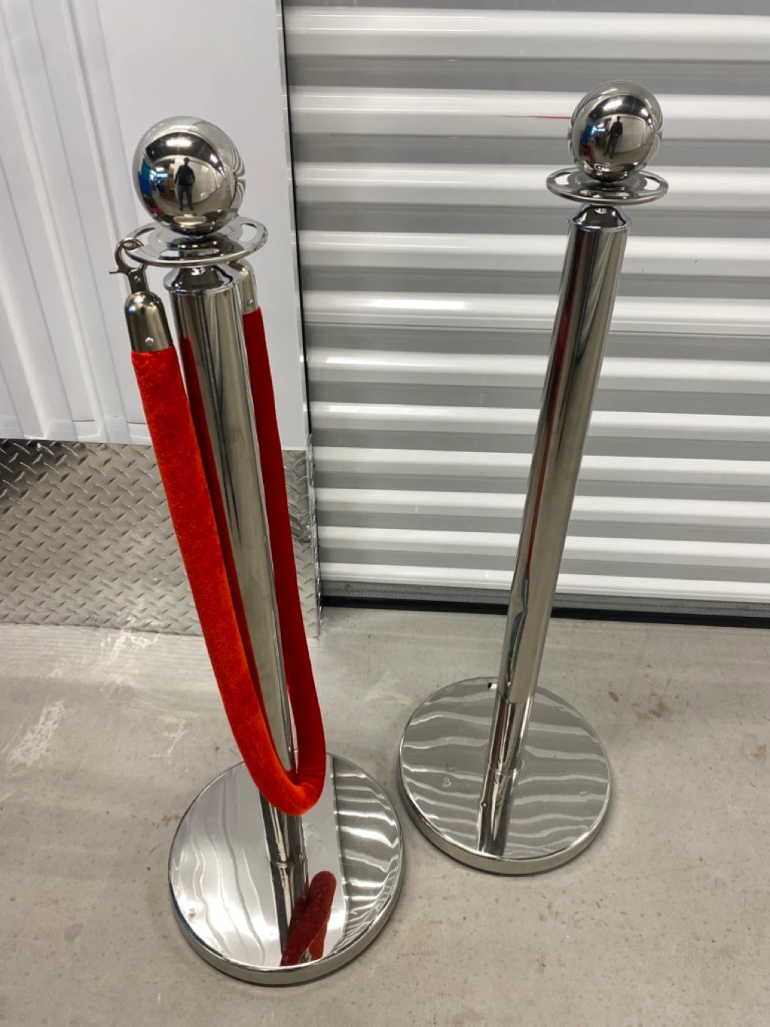 4x Stanchion Poles with Red Ropes