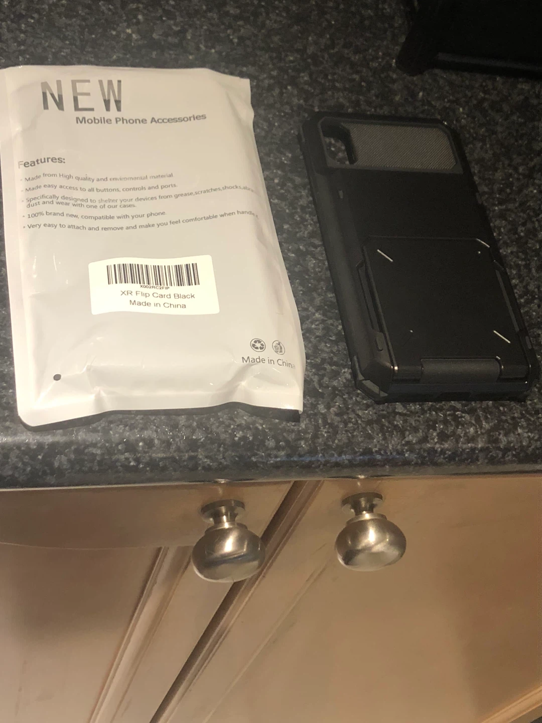 Vofolen XR Flip Card Black Phone Case