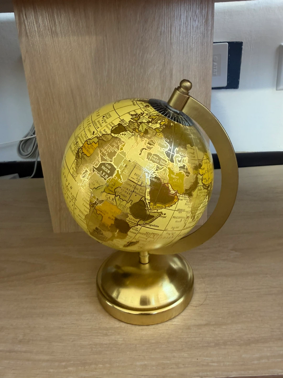 Yellow Decorative Globe with Gold Stand - photo 2