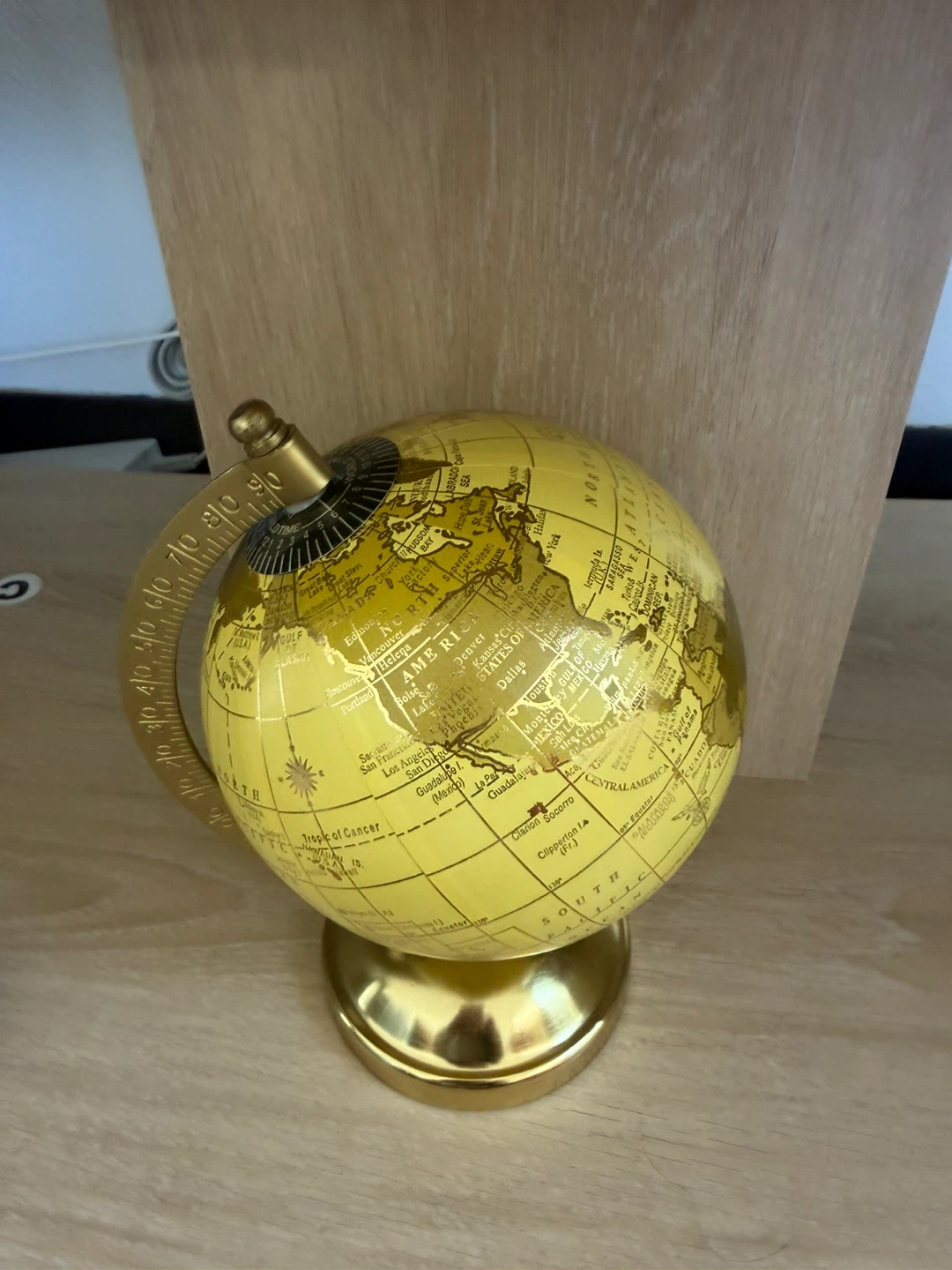 Yellow Decorative Globe with Gold Stand - photo 5