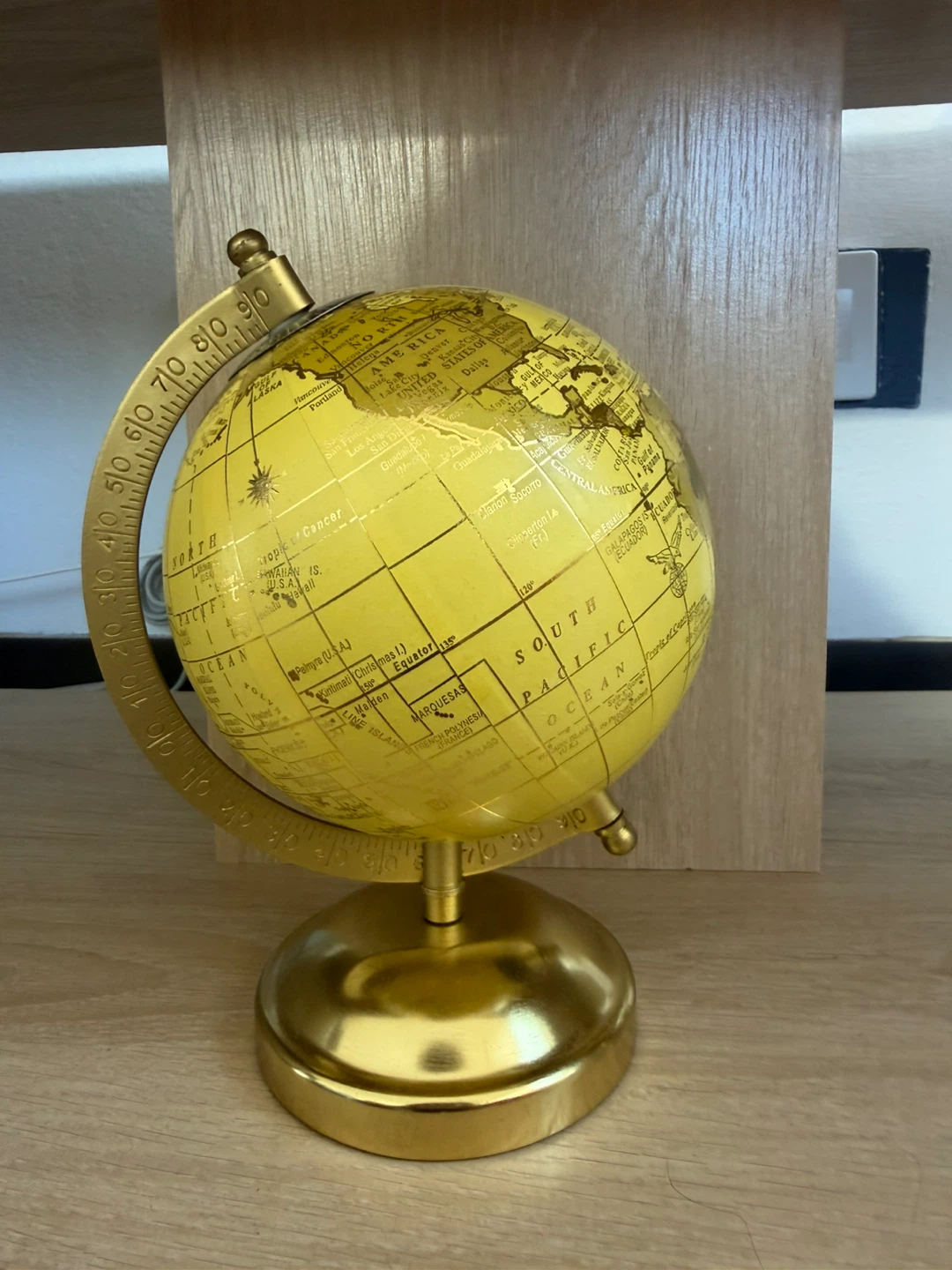 Yellow Decorative Globe with Gold Stand - photo 3