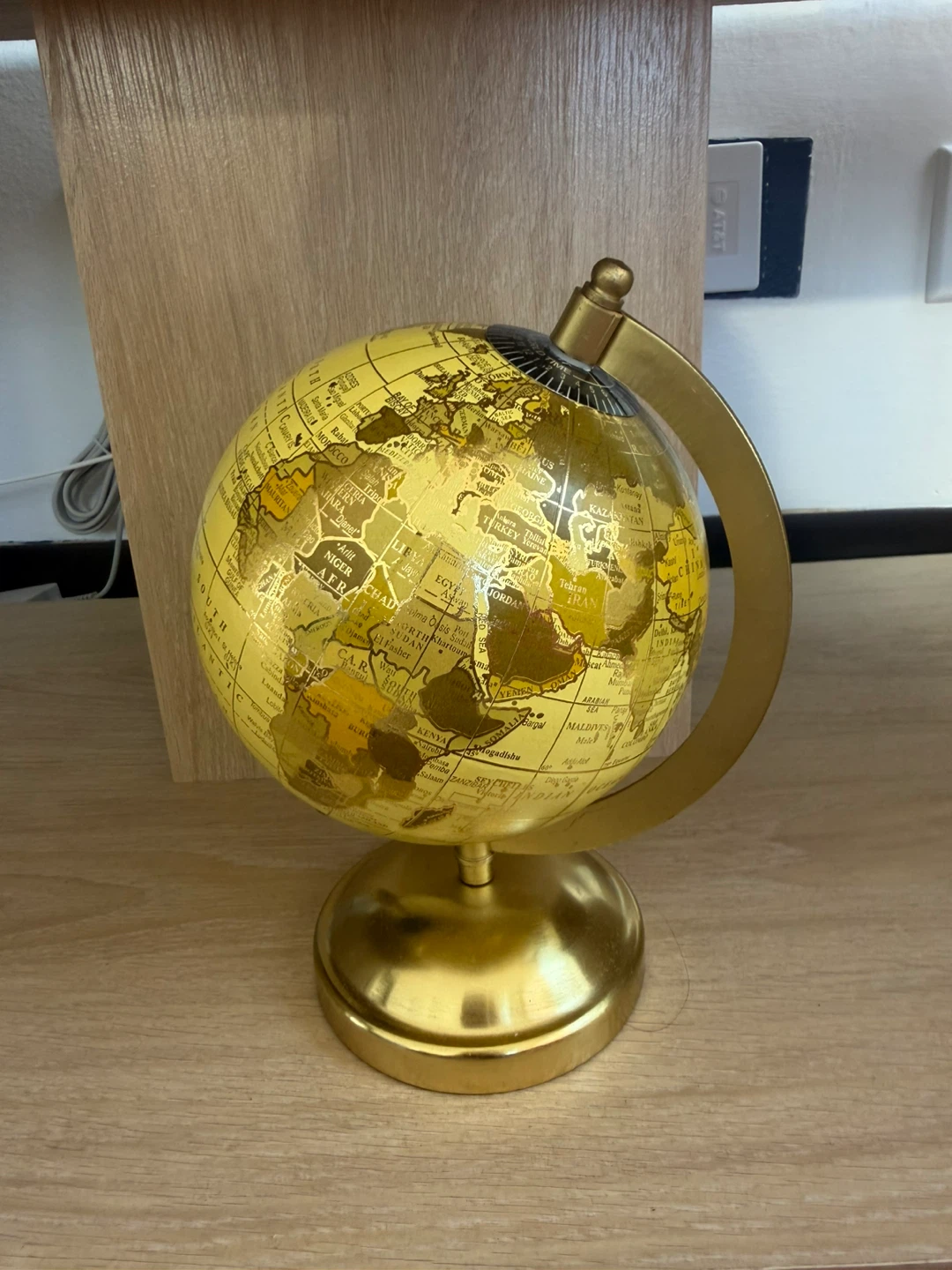 Yellow Decorative Globe with Gold Stand - photo 4